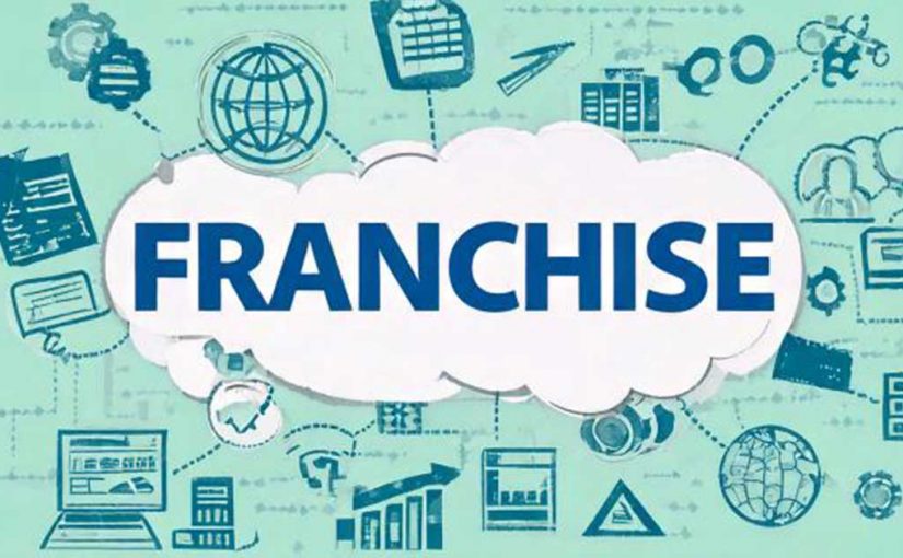 the word franchise in the middle of different skills and businesses.